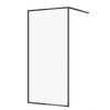 Cersanit Larga - Sprchová stena Walk-In, 100x200 cm, čierna/číre sklo S932-139