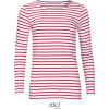 SOL´S MARINE / Dámske pruhované tričko s dlhým rukávom - white/red XXL