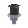 Alcadrain Odtokové kanáliky - Podlahová vpusť priama 11x11 cm, priemer 5 cm, kombinovaný zápachový uzáver SMART, nerezová čierna mat/plast APV32BLACK
