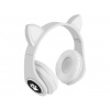 Bezdrôtové slúchadlá s mačacími ušami - biele