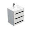 Swiss aqua technologies Koupelnová skříňka s černou úchytkou a umyvadlem SAT Cube Way 60x76,5x46 cm bílá lesk CUBE46C603BIMOD