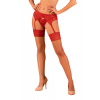 Silonky k pásu OBSESSIVE Lacelove Stockings červená XS/S