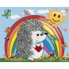 ZUTY Maľovanie podľa čísel JEŽKO A DÚHA Rámovanie bez rámu a bez vypnutia plátna Rozmer 80x100 cm