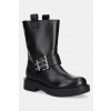 Kožené členkové topánky Love Moschino čierna farba, na plochom podpätku, JA24064G1NIA000A EUR 40