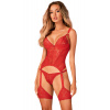 Korzet Obsessive Belovya corset Farba: Červená, Veľkosť: XL/2XL