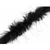 Všívacia odevná / dekoračná kožušina s dlhým chlpom šírka 6 cm čierna 1m