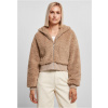 Ladies Short Oversized Sherpa Jacket - softtaupe 5XL