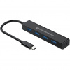 Conceptronic CTC4USB3 hub USB 3.2 Gen 1 (3.1 Gen 1) Type-C 5000 Mbit/s Čierna (CTC4USB3)