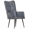 zahrada-XL Kreslo wingback sivé pravá koža 339649