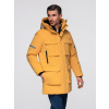 Ombre Men's long insulated jacket with reflective elements - yellow horčicová S Ombre 5902228979487