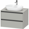 DURAVIT Ketho 2 závesná skrinka pod umývadlo na dosku, 2 zásuvky, 800 x 550 x 568 mm, betón šedá matná, K24895007070000