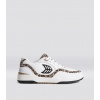 UBA White Leather Leopard Print Suede Black Logo Sneaker