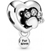 PANDORA Moments Passions 798873C01 Trblietavá labka a srdce (Ag 925/1000, 2,5 g)