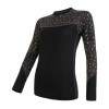Tričko dlhé dámske SENSOR MERINO IMPRESS čierna/pattern S