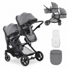 HAUCK ATLANTIC TWIN Dvojitý kočík 2v1 - MELANGE GREY