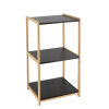 TENDANCE Polička do kúpeľne Black Bamboo 3, čierna/s drevenými prvkami