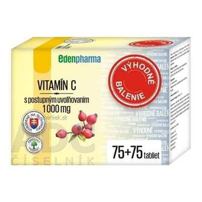 EDENPharma VITAMÍN C 1000 mg tbl s postupným uvoľňovaním 2x75 ks (150 ks), 8588005836739