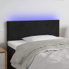 vidaXL Čelo postele s LED čierne 80x5x78/88 cm zamat