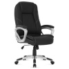 Autronic KA-Y282 BK Kancelářská židle, černá koženka, plast ve stříbrné, kolečka pro tvrdé podlahy