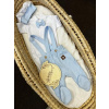 Baby Nellys Bavlnená súprava Gentleman 3D, body kr. rukáv, polodupačky s lacnom + čiapočka,modrá/biela, 56 (1-2m)
