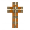 Krížová cesta: v tvare kríža - hnedá/zlatá farba, 30 cm - 01-301O/Z