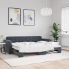 Denná posteľ s rozkladacou posteľou tmavosivá 80x200 cm zamat-ForU-3196923
