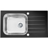 Alveus ALTONE 20 kuchynský sklenený drez so sifónom 78x43,5 - Black 1114558