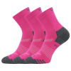 BOAZ kratšie športové ponožky z biobavlny VoXX Magenta 39-42 3 páry