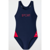 Detské plavky - Schiesser One -kus outfit. 176 Navy Blue (X8G220 Schiesser Swimsuit Girls 176)