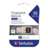 Verbatim USB flash disk, USB 3.0 (3.2 Gen 1), 32GB, Fingerprint Secure, čierny, 49337, USB A, čítačka odtlačku prsta, AES 256-bit