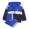 adidas Tiberio 3-Stripes Colorblock Fleece Track Suit Infants Blue/Grey 0-3 Months