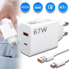 SET 67W RÝCHLA NABÍJAČKA SIEŤOVÁ USB TYPE-C + KÁBEL TYPE C PD45W