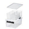 Úložný box, plastový, čierne úchytky, 6 priehradiek, SMARTSTORE 