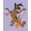 ZUTY Maľovanie podľa čísel - HALLOWEENSKÝ SCOOBY S METLOU (SCOOBY DOO) Rámovanie: bez rámu a bez vypnutia plátna, Rozmer: 40x50 cm