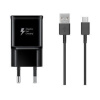 Samsung 15W Cestovní nabíječka + USB-C Datový Kabel Black (OOB Bulk) EP-TA200EBE + EP-DR140ABE