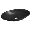 Sapho, BLOK kamenné umývadlo 60x11x35 cm, čierny Marquin, matný, 2401-40