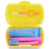 Curaprox Travel Set zubná kefka + CPS medzizubné kefky 2 ks + zubná pasta 10 ml darčeková sada, žltý