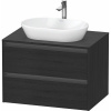 DURAVIT Ketho 2 závesná skrinka pod umývadlo na dosku, 2 zásuvky, 800 x 550 x 568 mm, dub čierny, K24895016160000