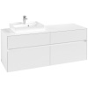 VILLEROY & BOCH Collaro závesná skrinka pod umývadlo na dosku (umývadlo vľavo), 4 zásuvky, 1400 x 500 x 548 mm, White Matt, C07400MS