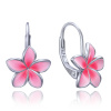 MINET Moderné strieborné náušnice ružové kvety JMAS5071PE00