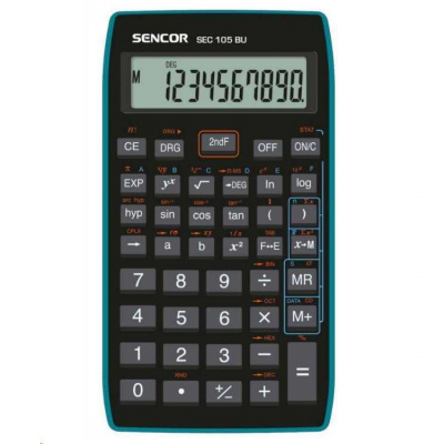 Sencor kalkulačka SEC 105 BU - školní, 10místná, 56 vědeckých funkcí (SEC 105 BU)
