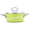 Belis Smaltovaný hrniec so sklenenou pokrievkou Daisy 20 cm, 3,6 l