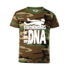 Swimming is in my DNA - Detské maskáčové tričko - 134 cm/8 rokov ( Hnedý maskáč )