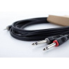 Cordial 14865 jack / cinch audio Y adaptér [1x jack zástrčka 3,5 mm - 2x jack zástrčka 6,3 mm (mono)] 5 m čierna PVC plášť, dvojžilové vedenie; 14865