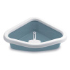 STEFANPLAST Sprint Corner 40x56x14cm rohová toaleta pre mačky biela/oceľovo modrá