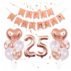 Balóny na párty - Narodeniny balóniky 25 dvadsať rose zlaté srdce (Balóny na párty - Narodeniny balóniky 25 dvadsať rose zlaté srdce)