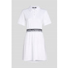 ŠATY KARL LAGERFELD LOGO TAPE SHIRT DRESS WHITE