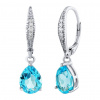 Stříbrné náušnice June se Swiss Blue Topazem a Brilliance Zirconia JJJS0591ETS