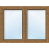 Plastové okno dvojkrídlové so štulpom ESG ARON Basic biele/zlatý dub 1200 x 1550 mm