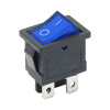 Kolískový vypínač obdĺžnikový s podsvietením, KCD1 4-pin, 250V/6A Modrá